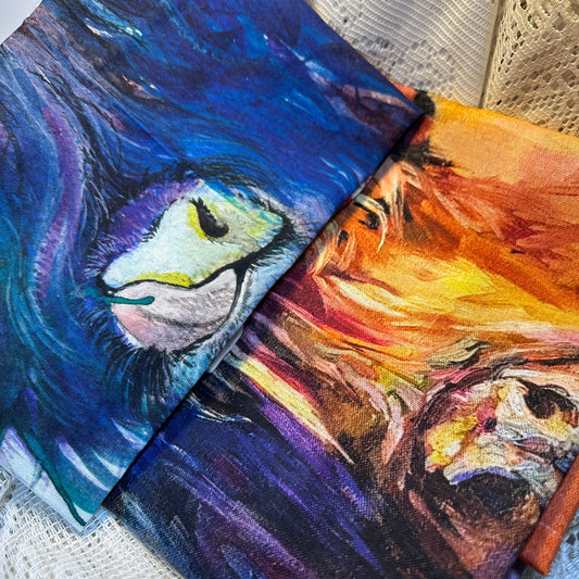Handmade Scottish Highland Cow Lover Tea Towel - Set of Two