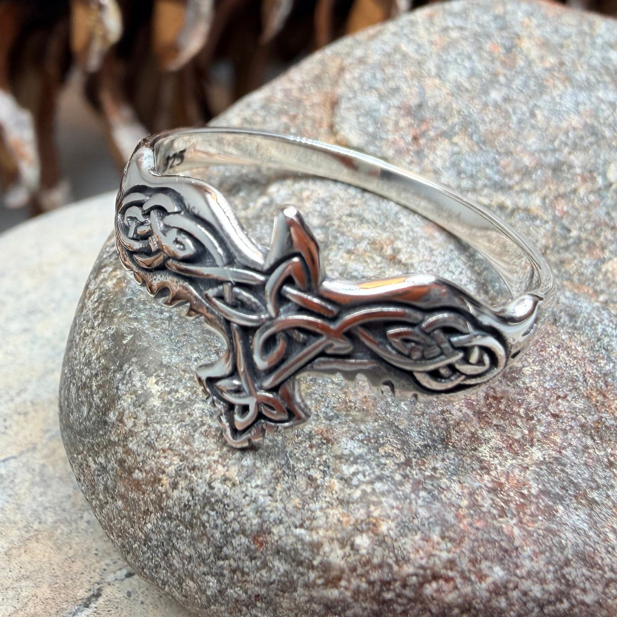 Totem Celtic Raven Ring in Sterling Silver