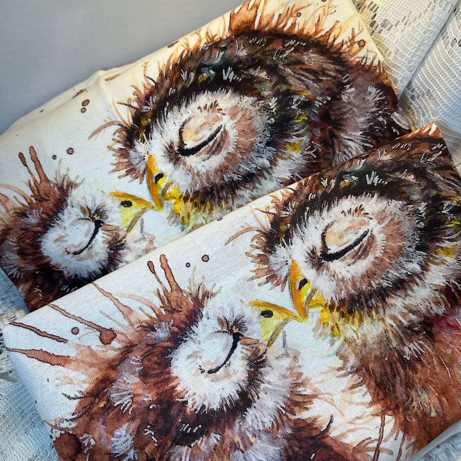 Handmade Owl Lover Tea Towels - Set of Two