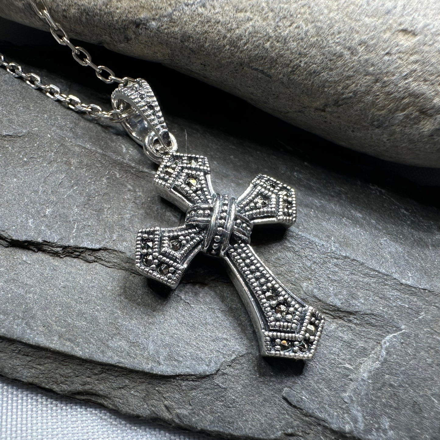 Adain Marcasite Cross Necklace