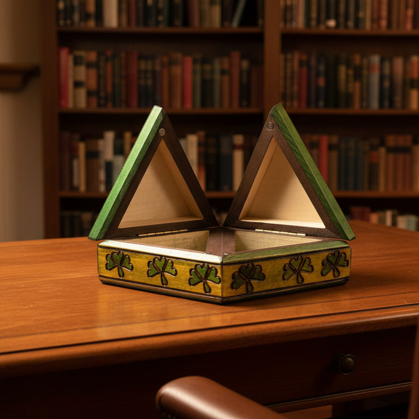 Celtic Double Trinity Knot Keepsake Box - Handmade Wooden Box