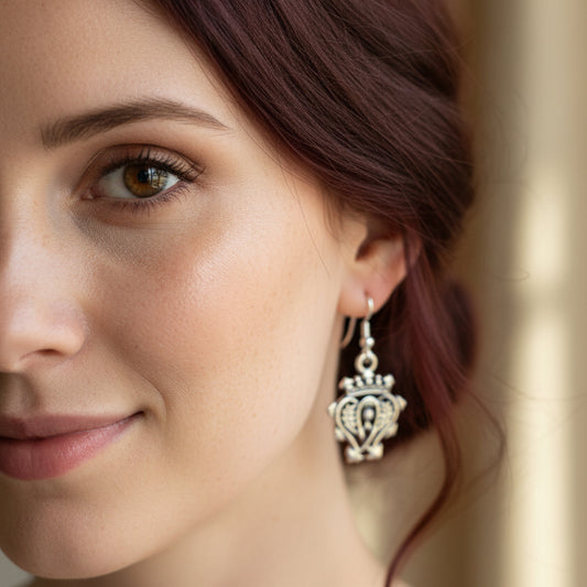 Elegance Scottish Luckenbooth Earrings in Sterling Silver