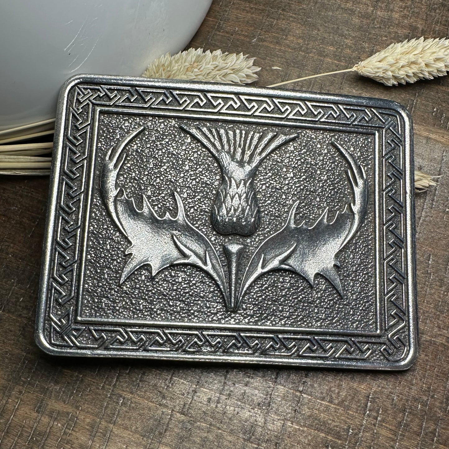 Bold Scottish Thistle Kilt Belt Buckle - Handmade in Scotland