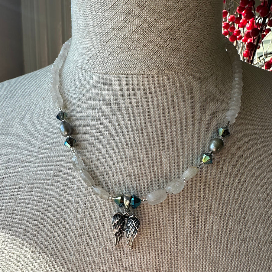 Moonstone Angel Necklace