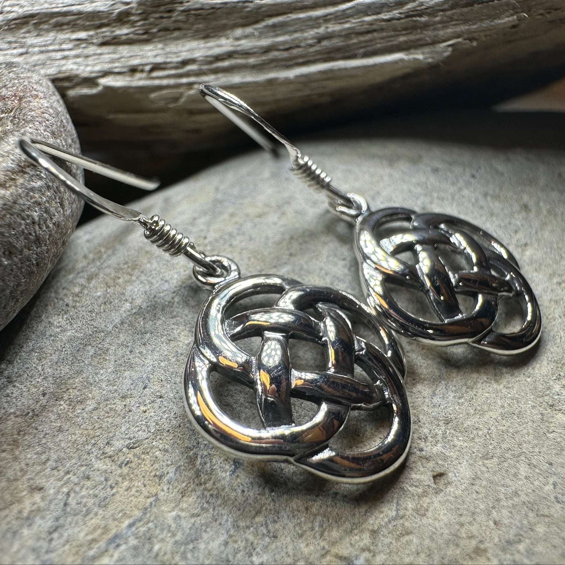 Classic Celtic Dara Knot Earrings — view 7