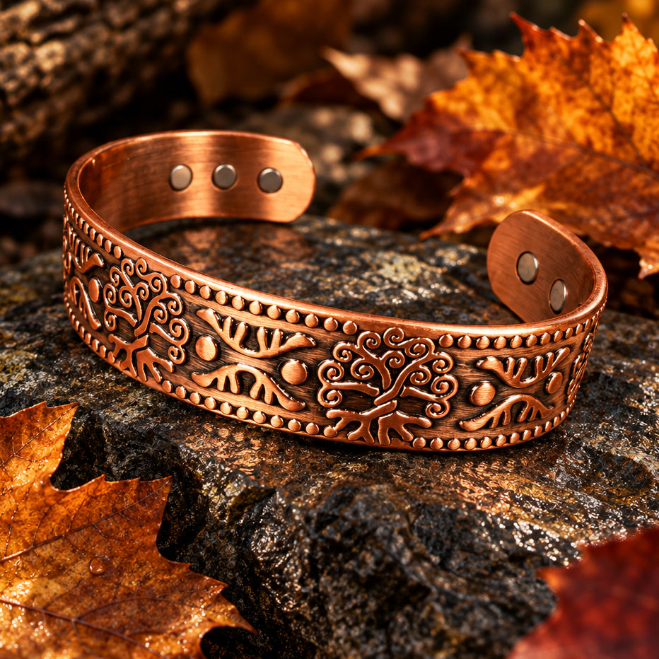 Tribal Tree of Life Copper Cuff Bracelet