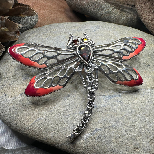 Damsel Dragonfly Marcasite Brooch — view 8