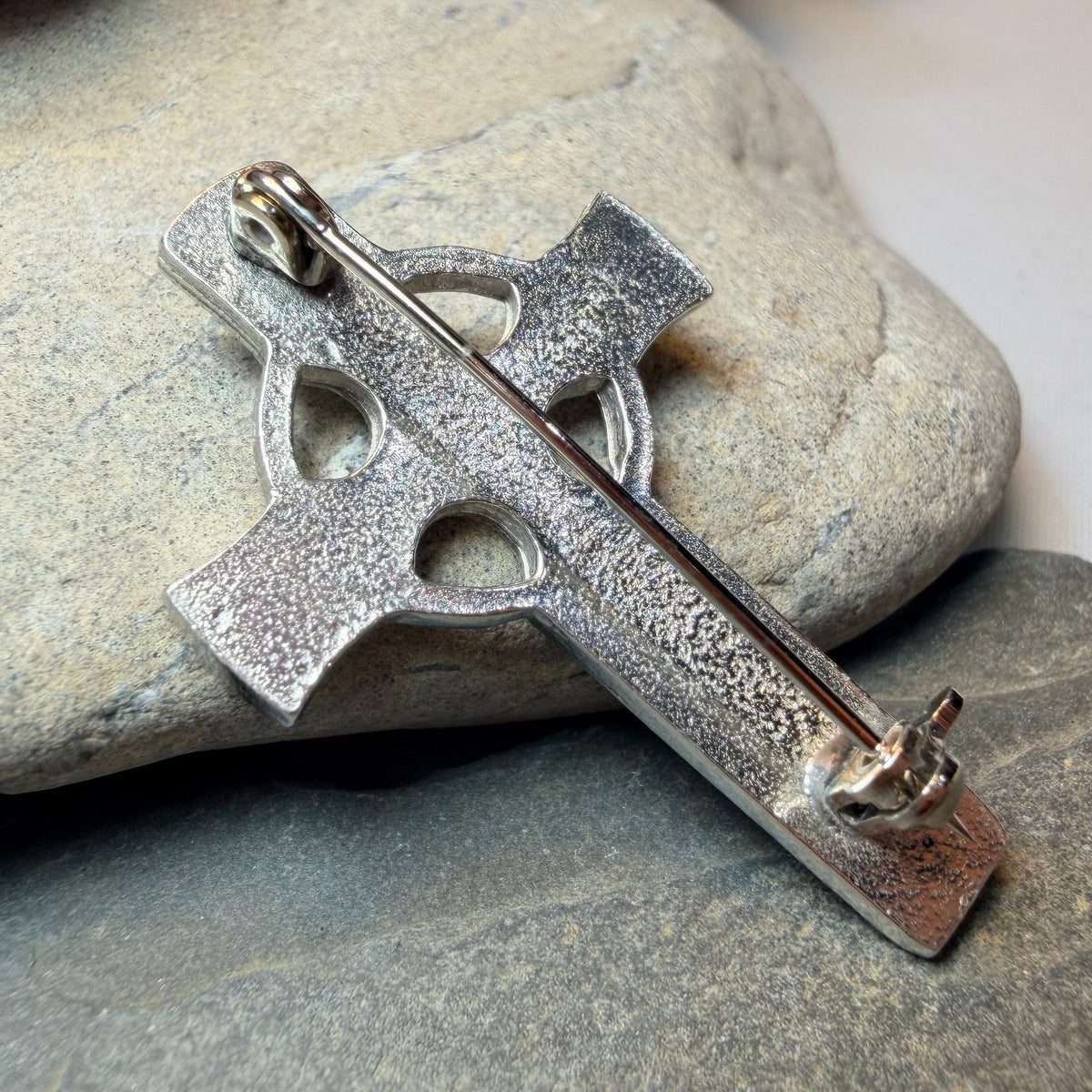Celtic Cross Crystal Brooch - Handmade in Scotland