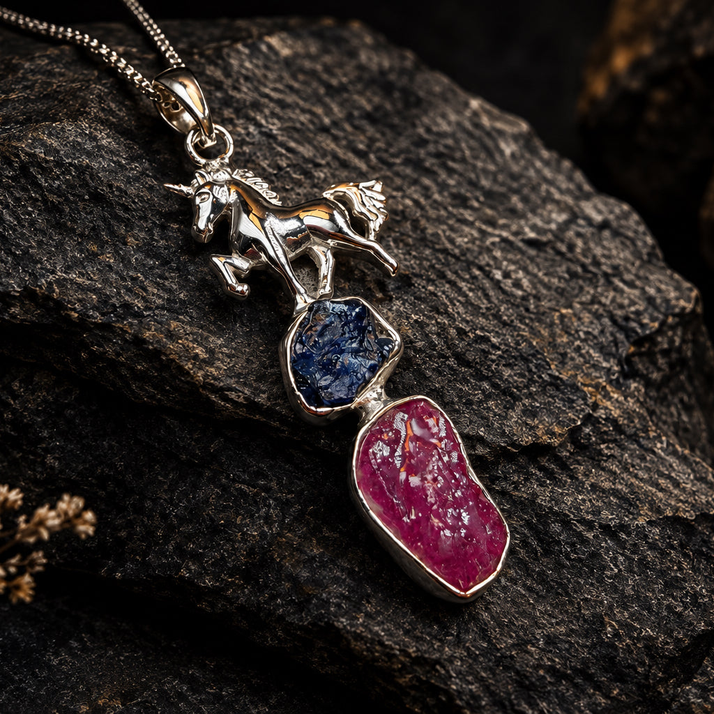 Skyprancer Unicorn Necklace in Sterling Silver