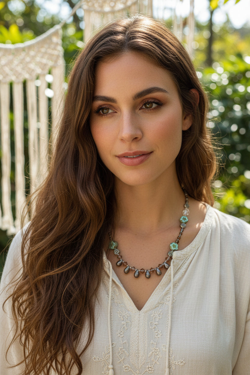 Lotus Dawn Crystal Necklace — view 7