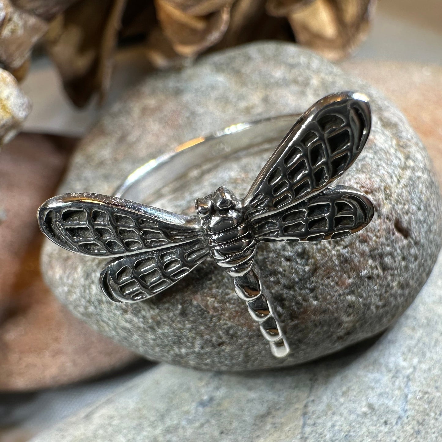 Flutter Dragonfly Ring in Sterling Silver