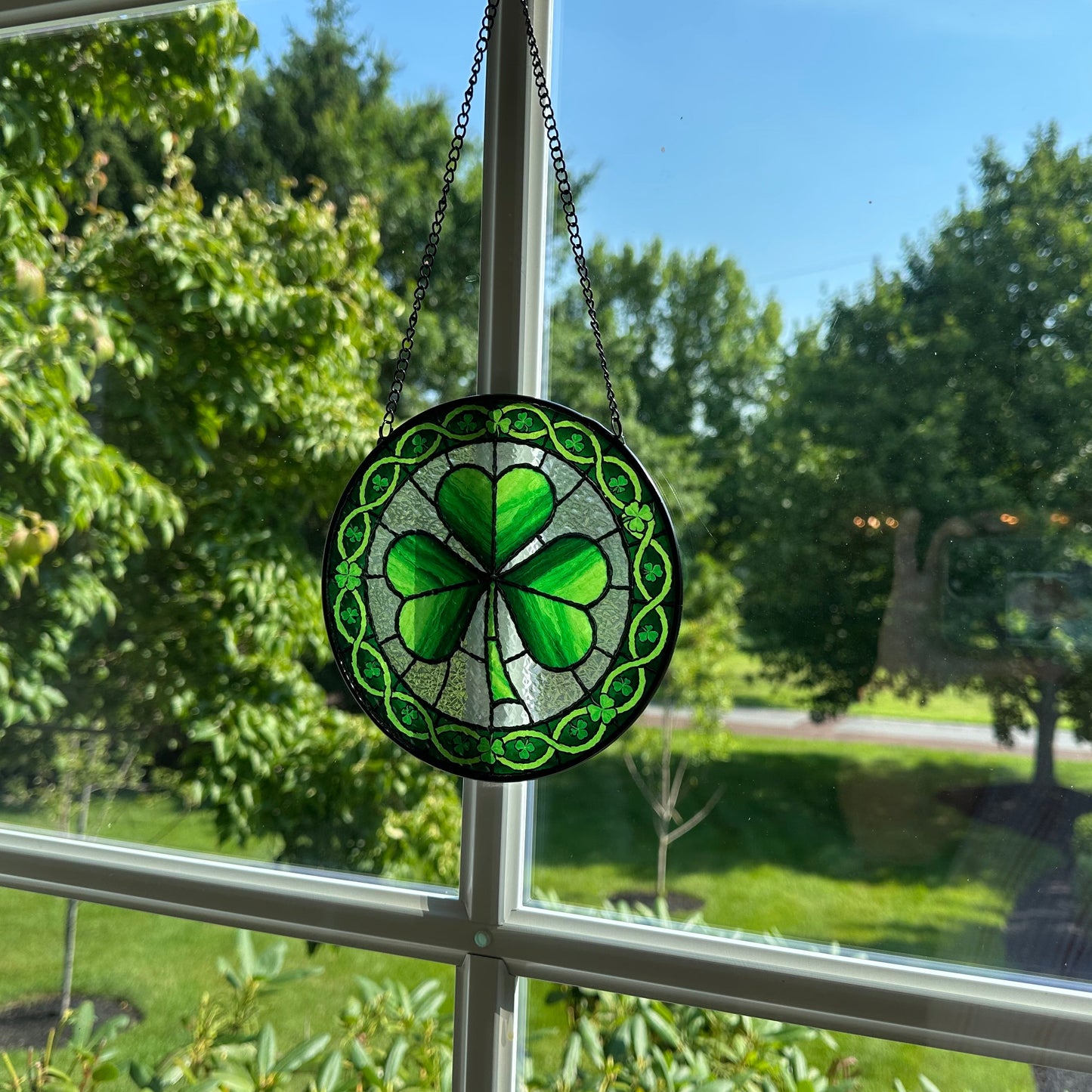 Ireland Forever Shamrock Stained Glass Gift