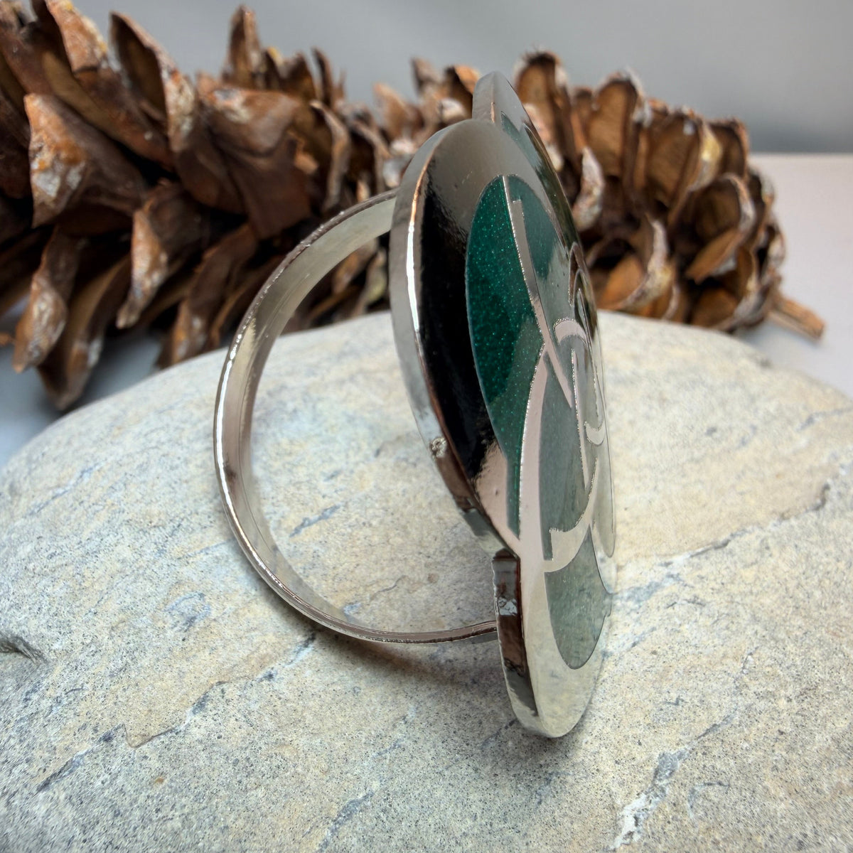 Enamel Celtic Dara Knot Scarf Ring