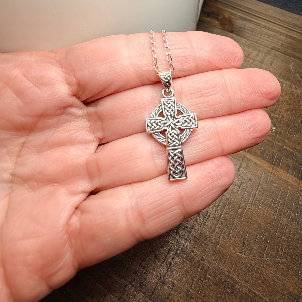 Chay Celtic Cross Necklace in Sterling Silver