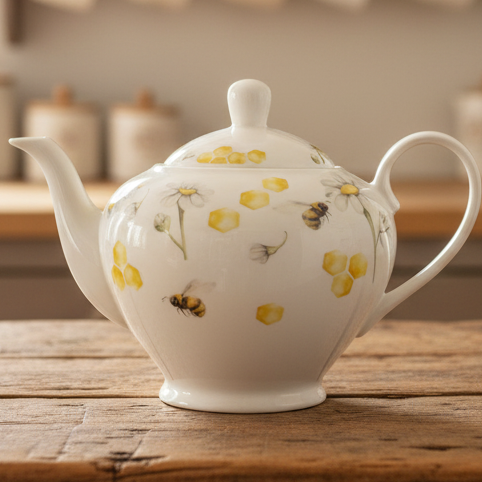 Bees & Honey Fine China Teapot