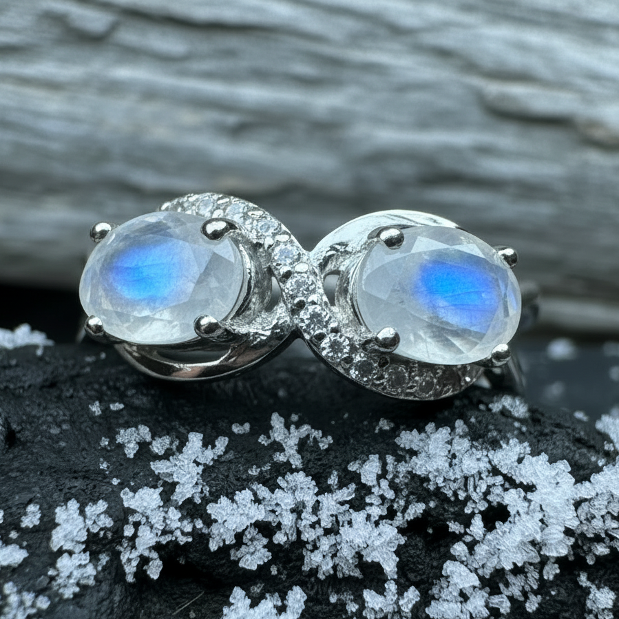 Moonstone Infinity Promise Ring