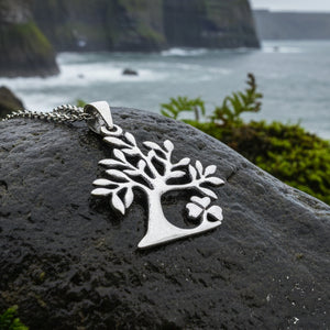 Elsa Tree of Life Shamrock Necklace in Sterling Silver – Celtic
