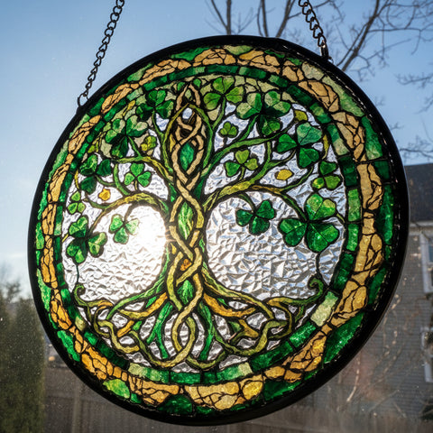 Load image into Gallery viewer, Ireland's Tree of Life Stained Glass Gift

