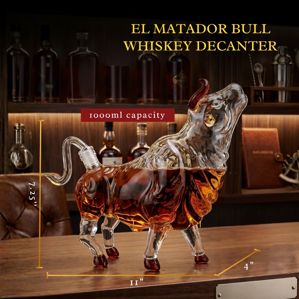 Charging Bull Liquor Decanter