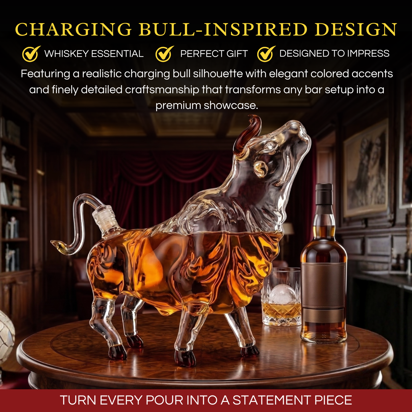 Charging Bull Liquor Decanter