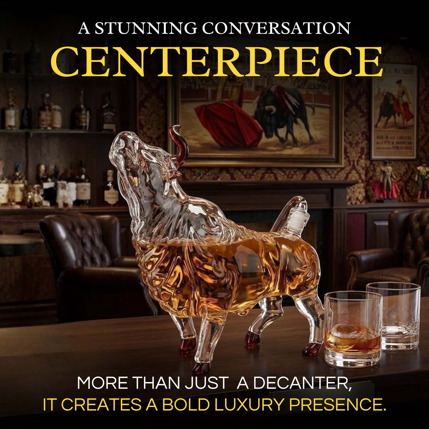 Charging Bull Liquor Decanter