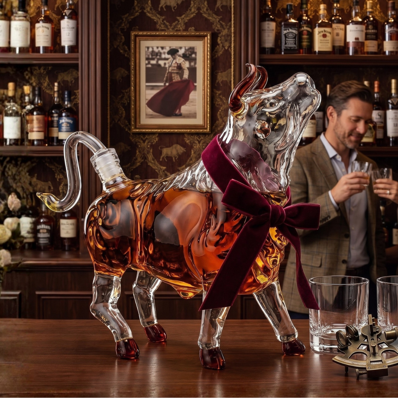 Charging Bull Liquor Decanter