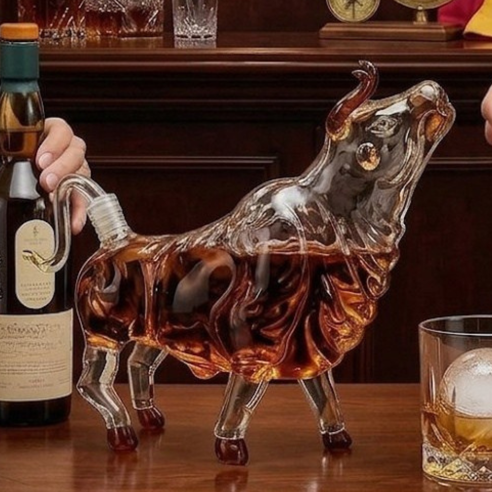 Charging Bull Liquor Decanter