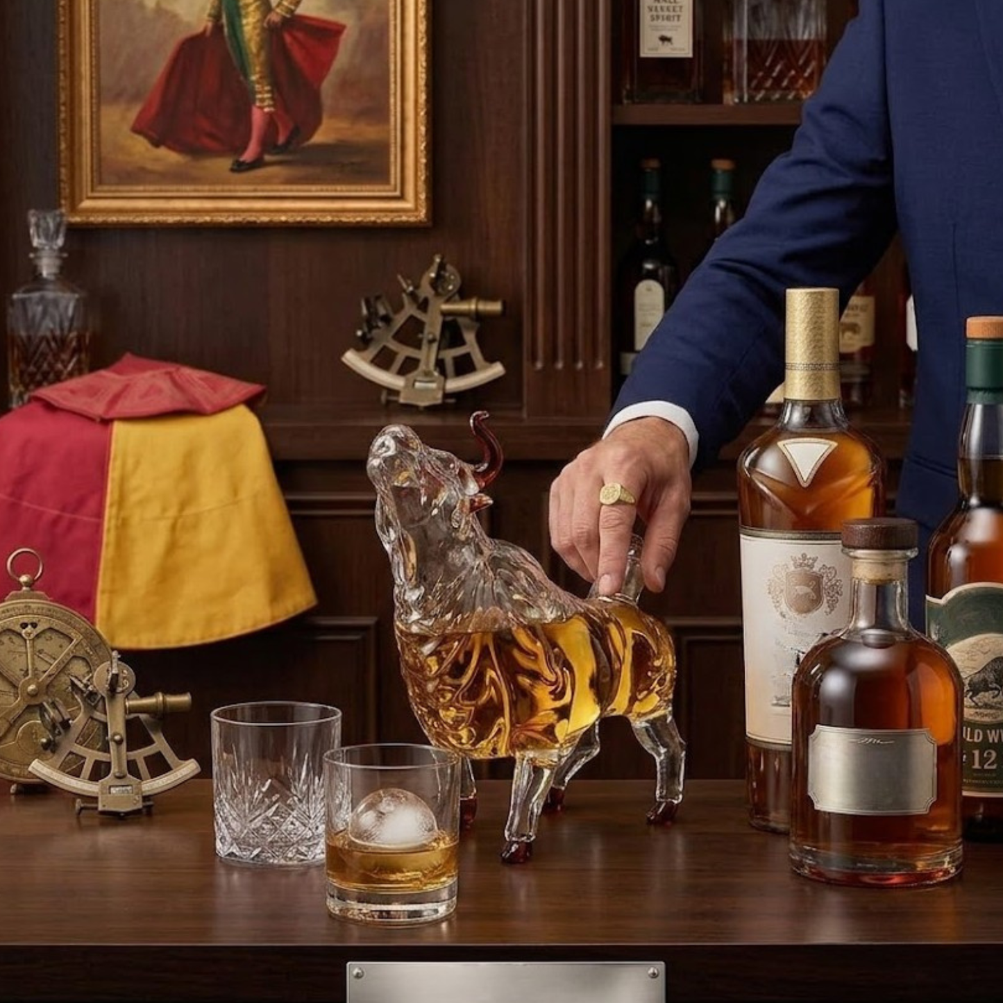 Charging Bull Liquor Decanter