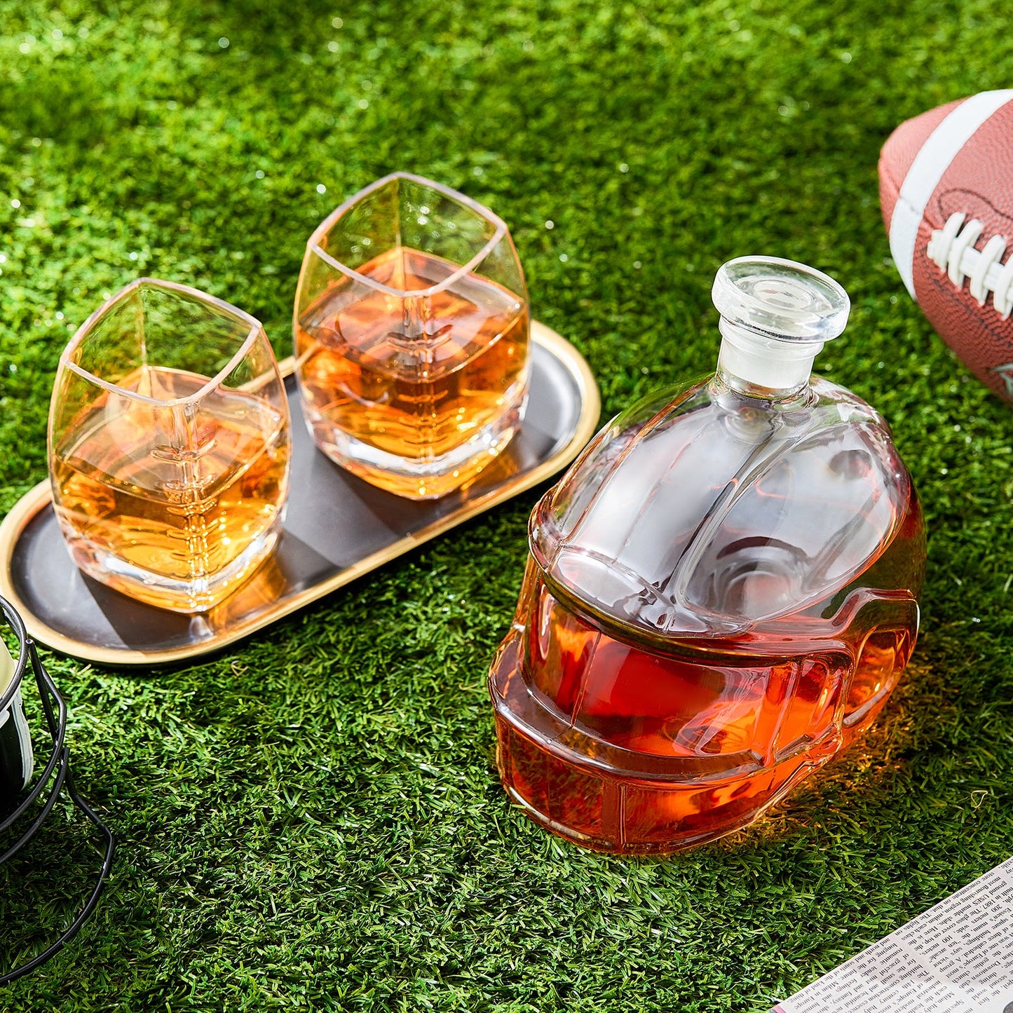 Football Whiskey Decanter & Glasses Gift Set
