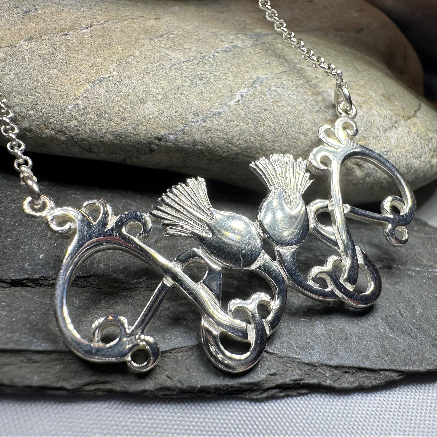 Scottish Meadow Thistle Necklace - Handmade in Scotland
