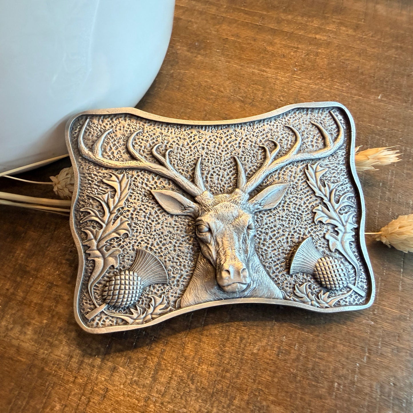 Thistle & Stag Kilt Belt Buckle - Handmade in Scotland
