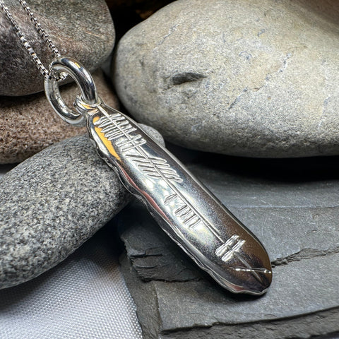 Load image into Gallery viewer, Gaelic My Heart Ogham Necklace - Made in Ireland
