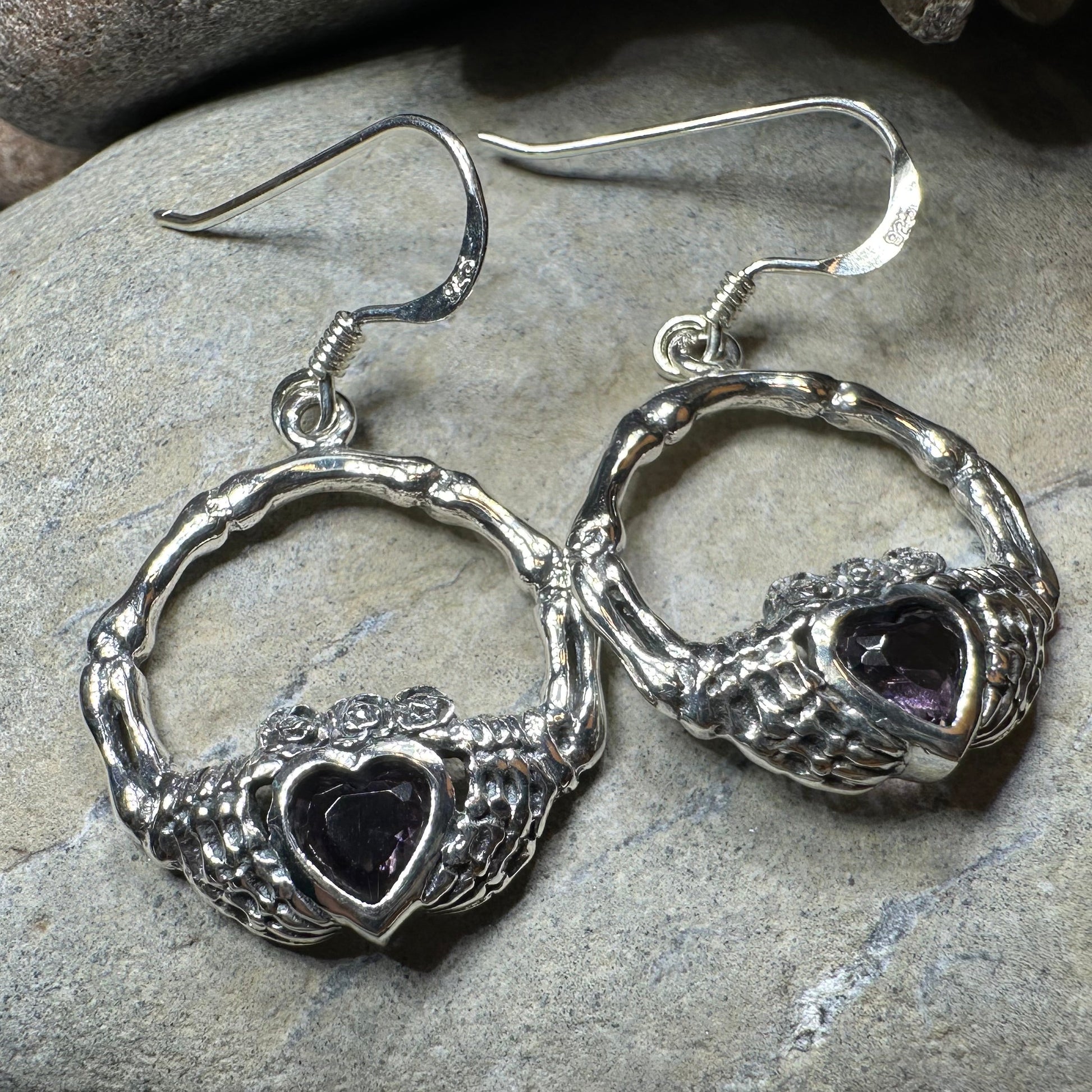 Gothic Claddagh Earrings — view 4