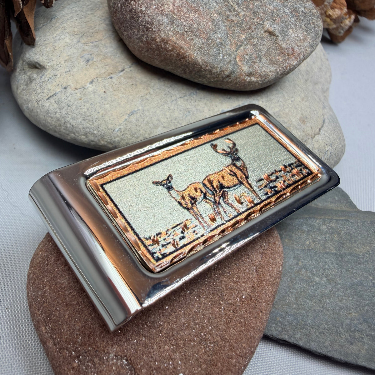 Woodland Stag Copper Money Clip - Handmade in the U.S.A.