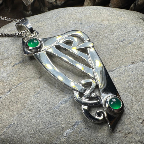 Load image into Gallery viewer, Artisan Large Irish Harp Necklace - Made in Ireland
