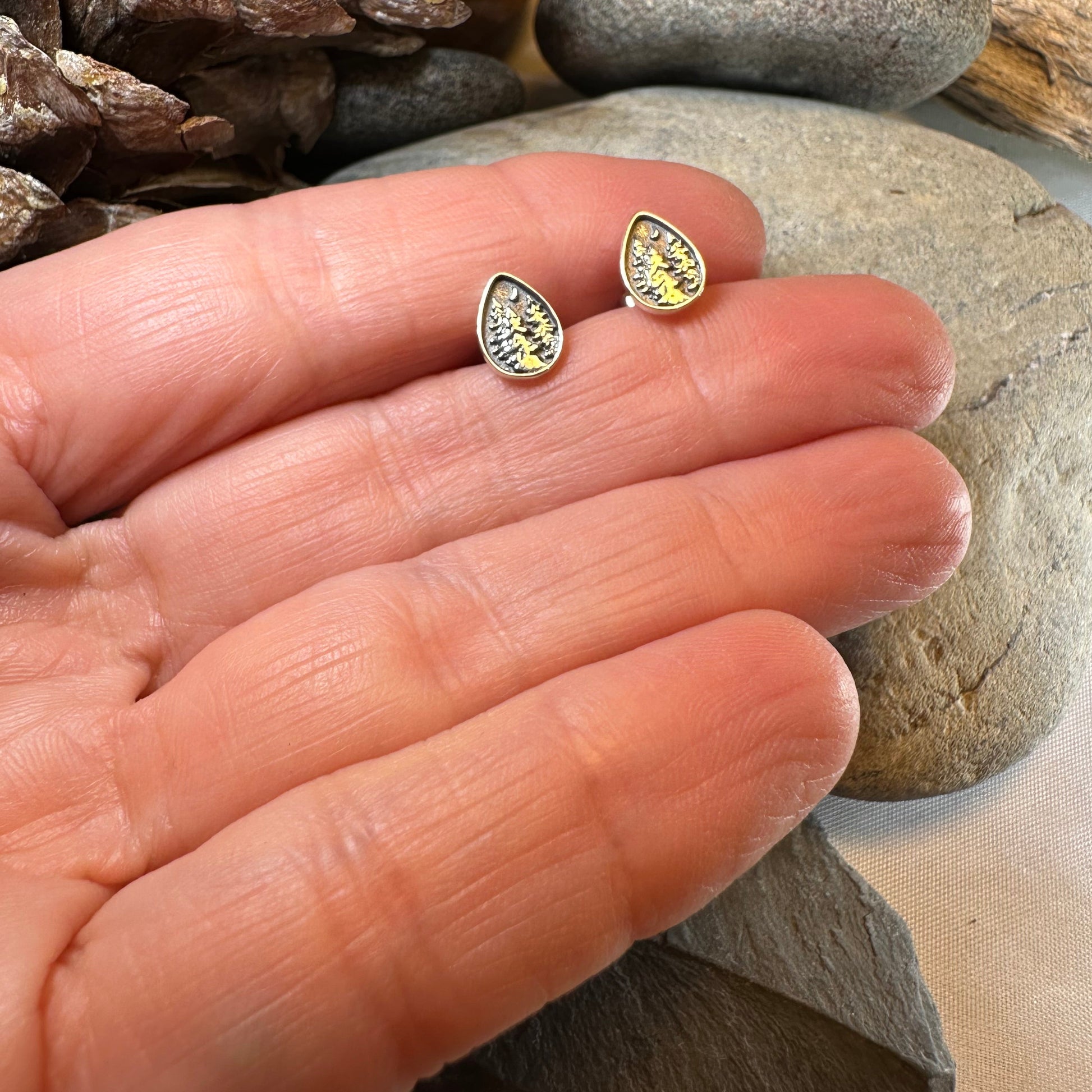 Deep Forest Pine Tree Stud Earrings — view 6