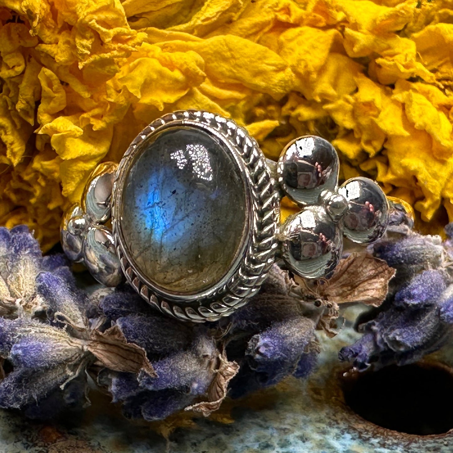 Airdrie Flower Ring in Sterling Silver