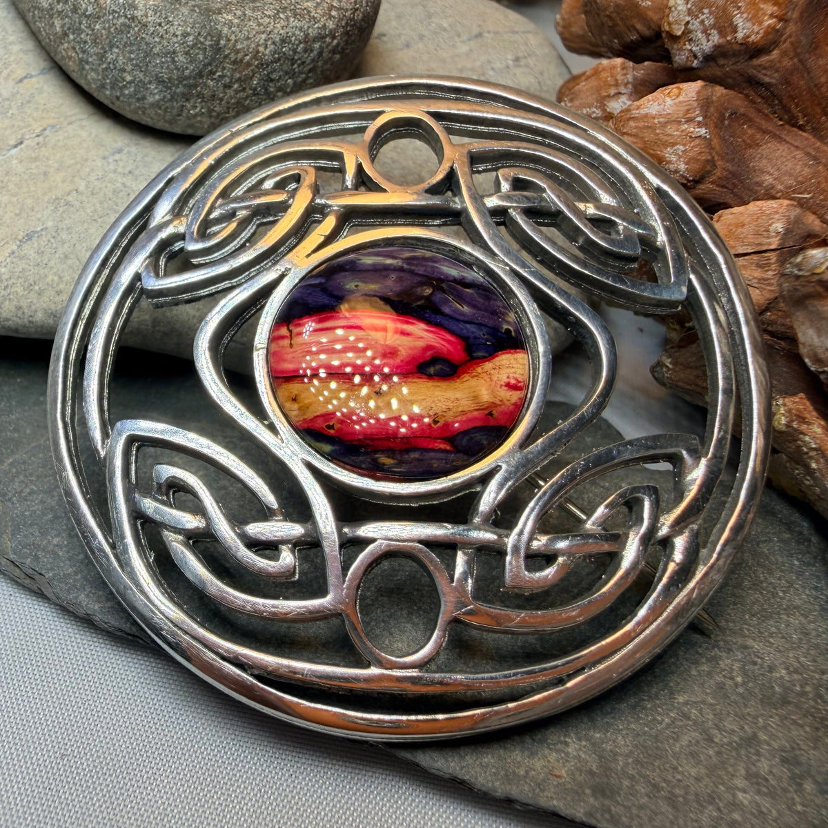 Heathergems Celtic Knot Brooch - Classic Scottish Jewelry