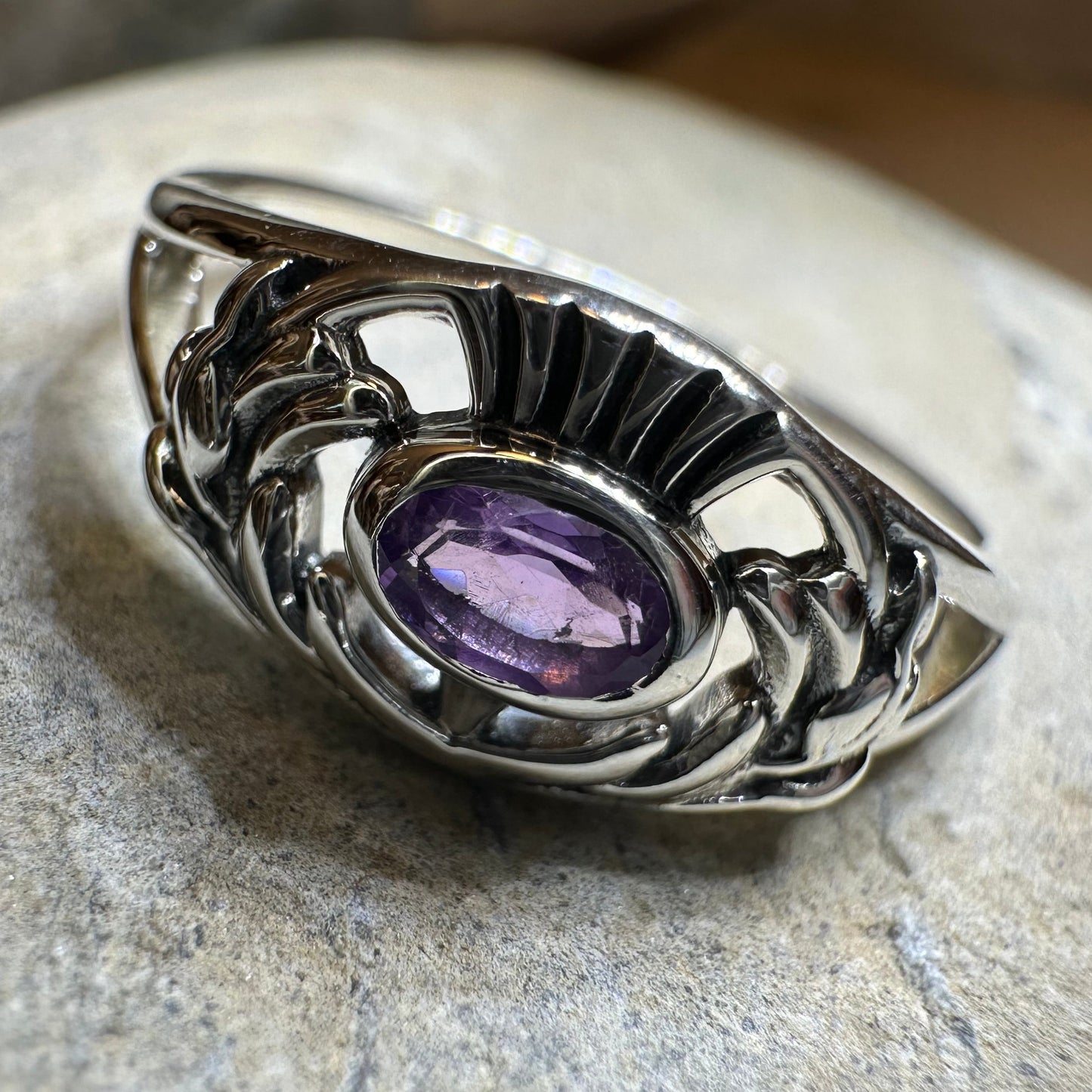 Sassenach Thistle Ring in sterling silver
