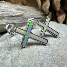 Load image into Gallery viewer, Serene Soul Opal Cross Earrings
