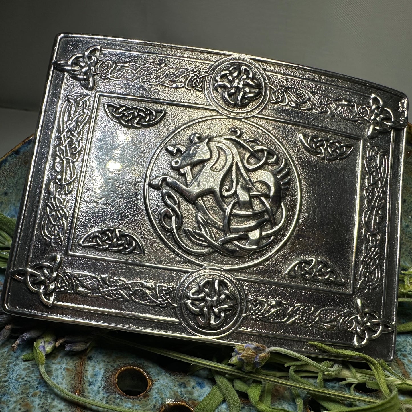 Kelpie Celtic Kilt Belt Buckle - Handmade in Scotland