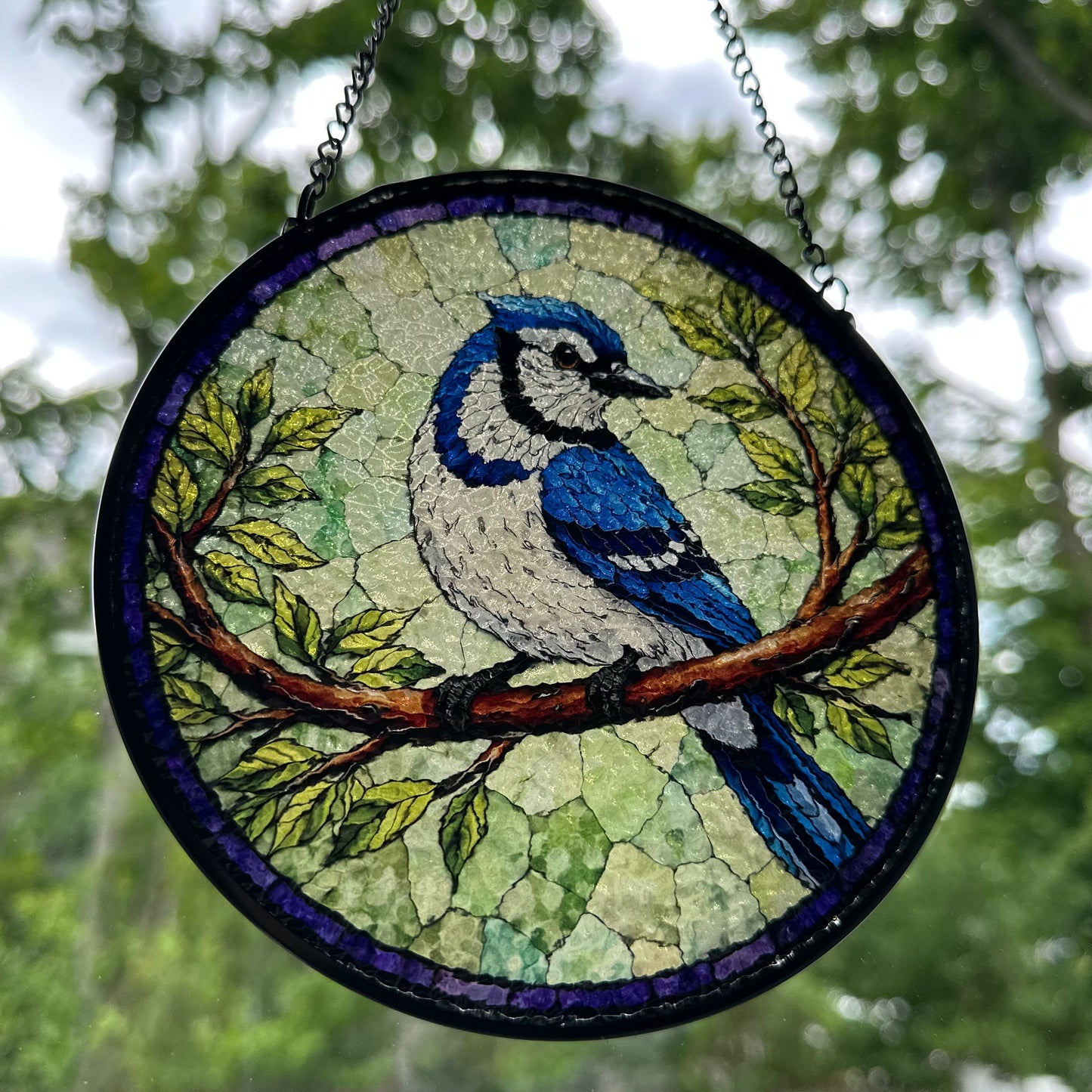 Summer Blue Jay Suncatcher