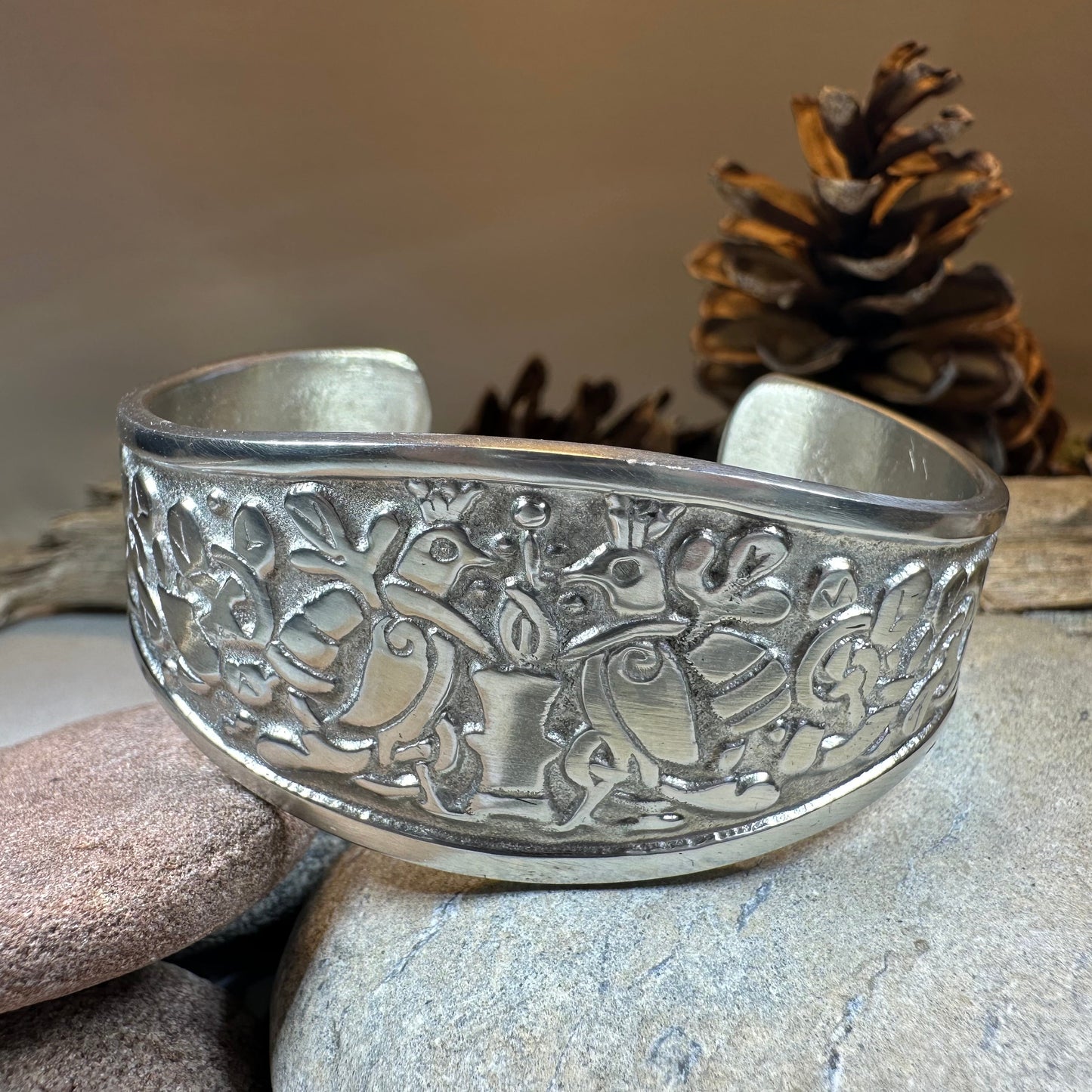 Celtic Love Birds Cuff Bracelet - Handmade in Scotland — view 8