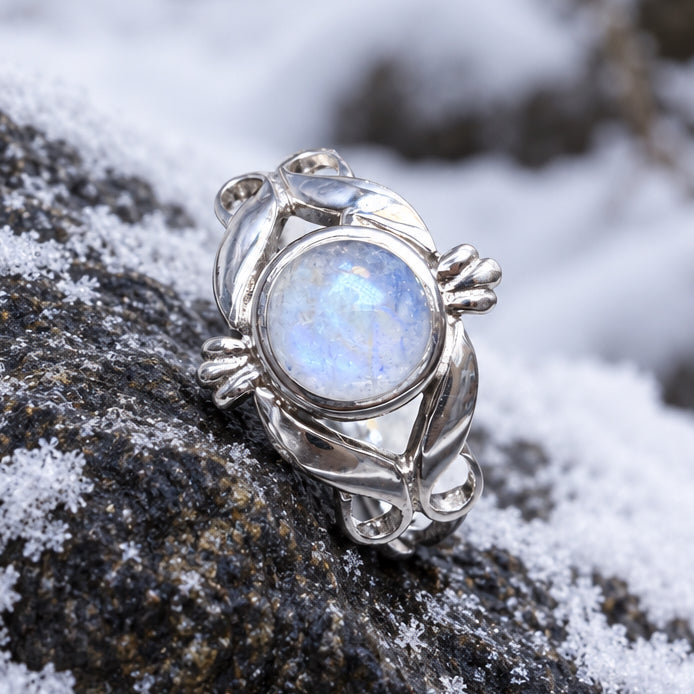 Morgan Moonstone Ring in Sterling Silver