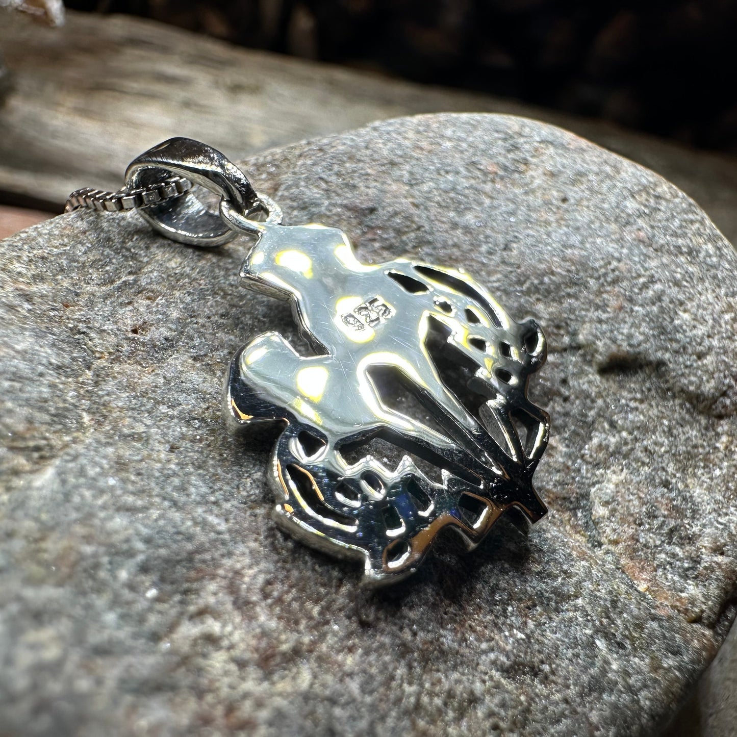 Maisie Double Scottish Thistle Necklace in Sterling Silver