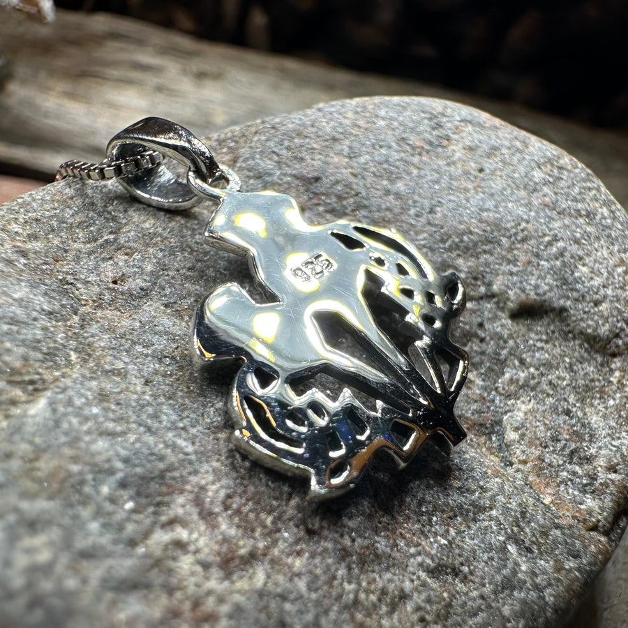 Maisie Double Scottish Thistle Necklace in Sterling Silver