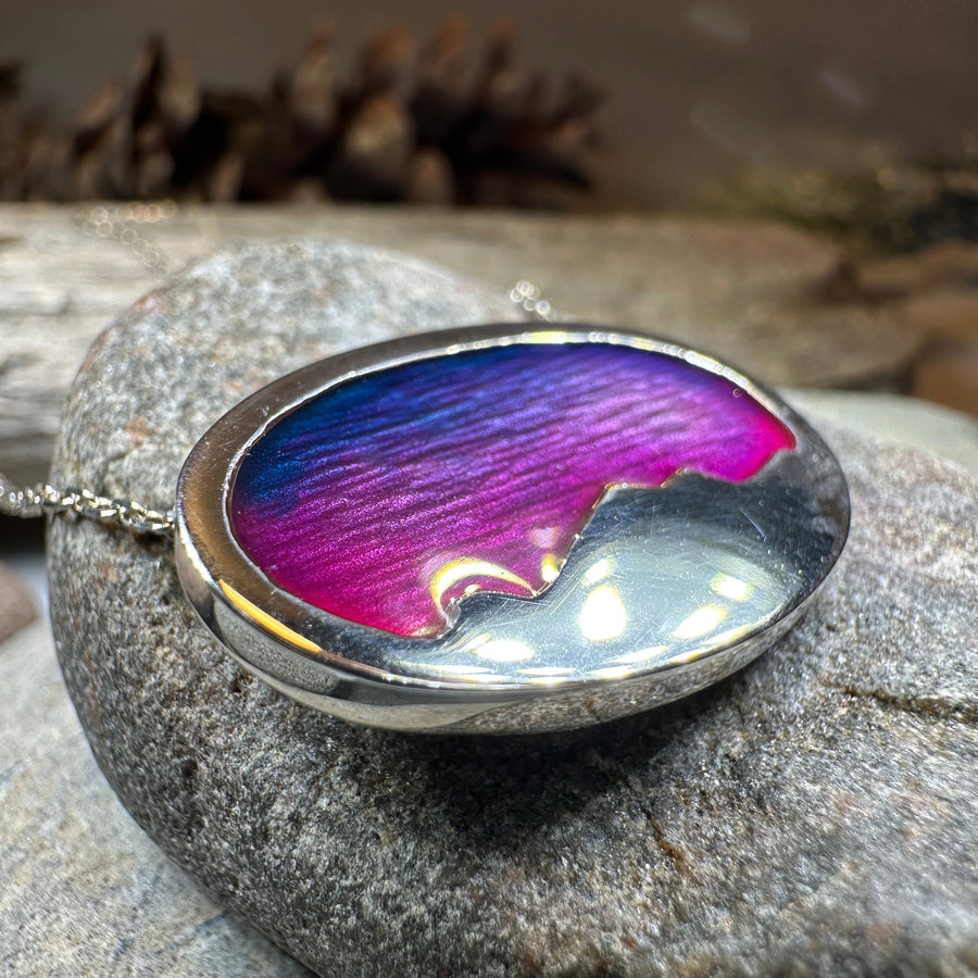 Purple Skies Northern Lights Necklace - Handmade in Scotland