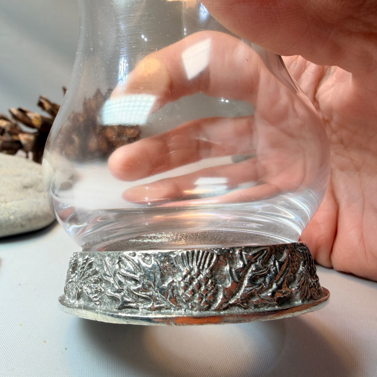 A Wee Dram Thistle Whiskey Glass - Handmade in England