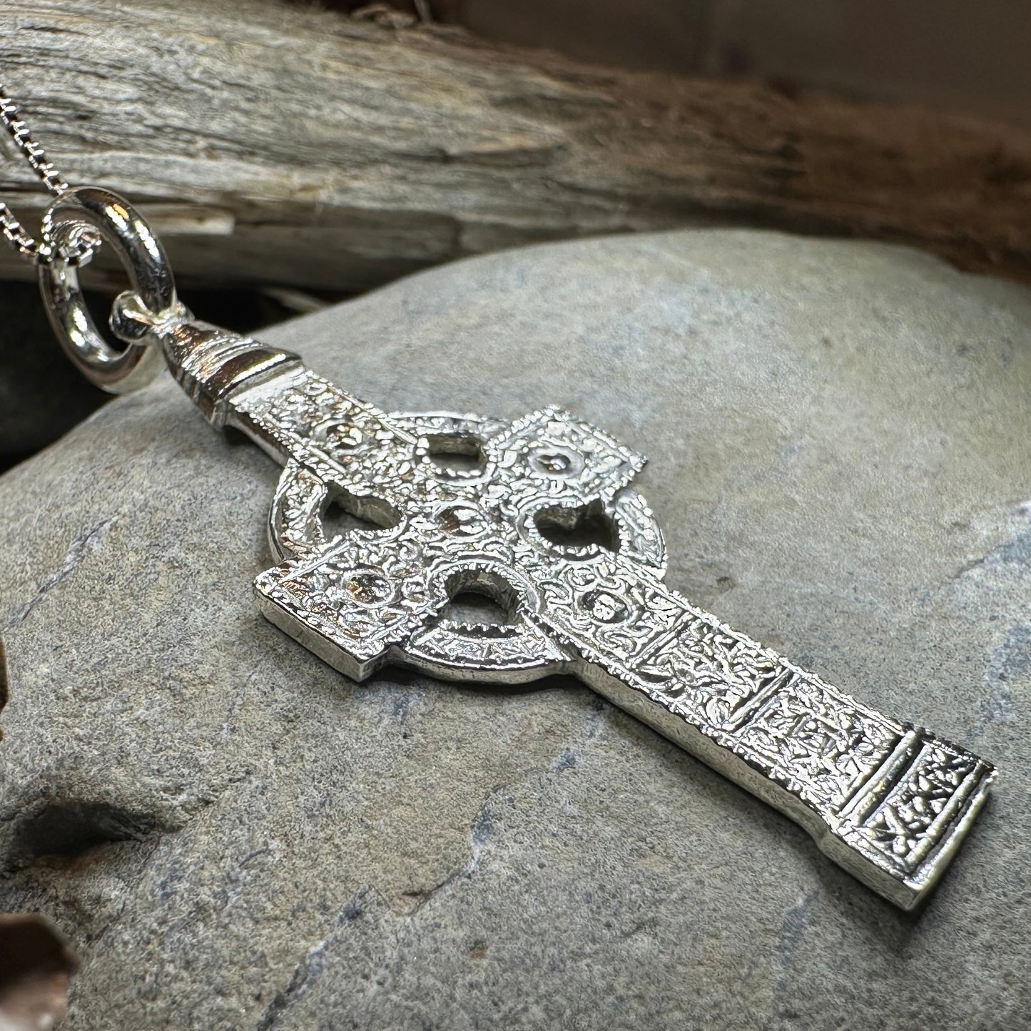 Artisan Irish Ahenny Cross Necklace - Made in Ireland — view 9
