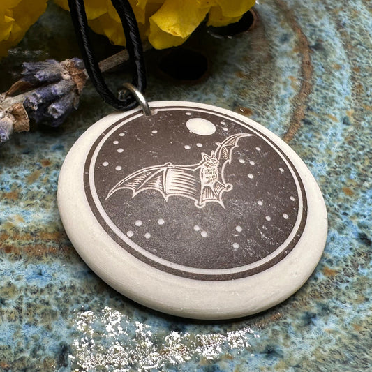 Artisan Brown Bat Necklace - Handmade in the U.S.A.